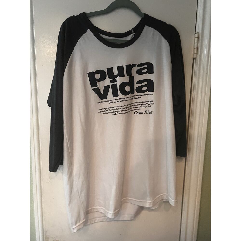 Pura Vida Costa Rica Long Sleeves T-Shirt White Size XXL Men’s - Picture 2 of 7
